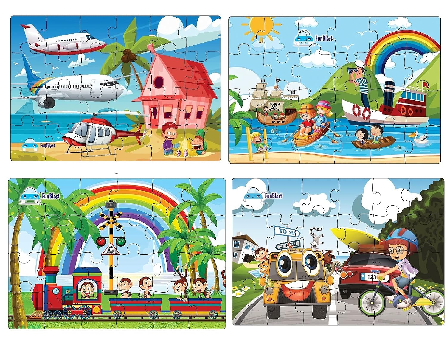 SET OF 4 PUZZLES TRANSPORT 96 PEC