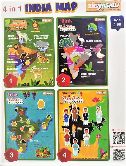 4 IN 1 INDIA MAP JIGSAW PUZZLE