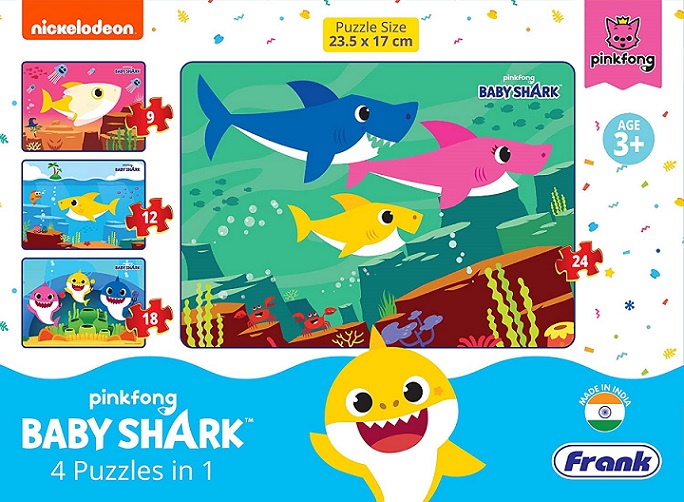 PINKFONG BABY SHARK 4 PUZZLES IN 1