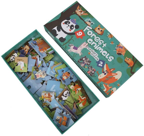 FOREST ANIMALS NUMBERS PUZZLE