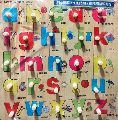 WOODEN LOWER ALPHABET PICTURE TRAY
