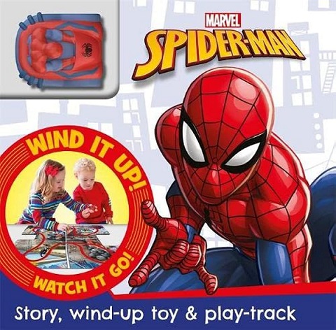 MARVEL SPIDERMAN story wind up toy & play track
