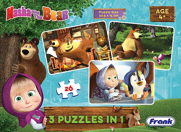 MASHA & THE BEAR 3 in 1 puzzle