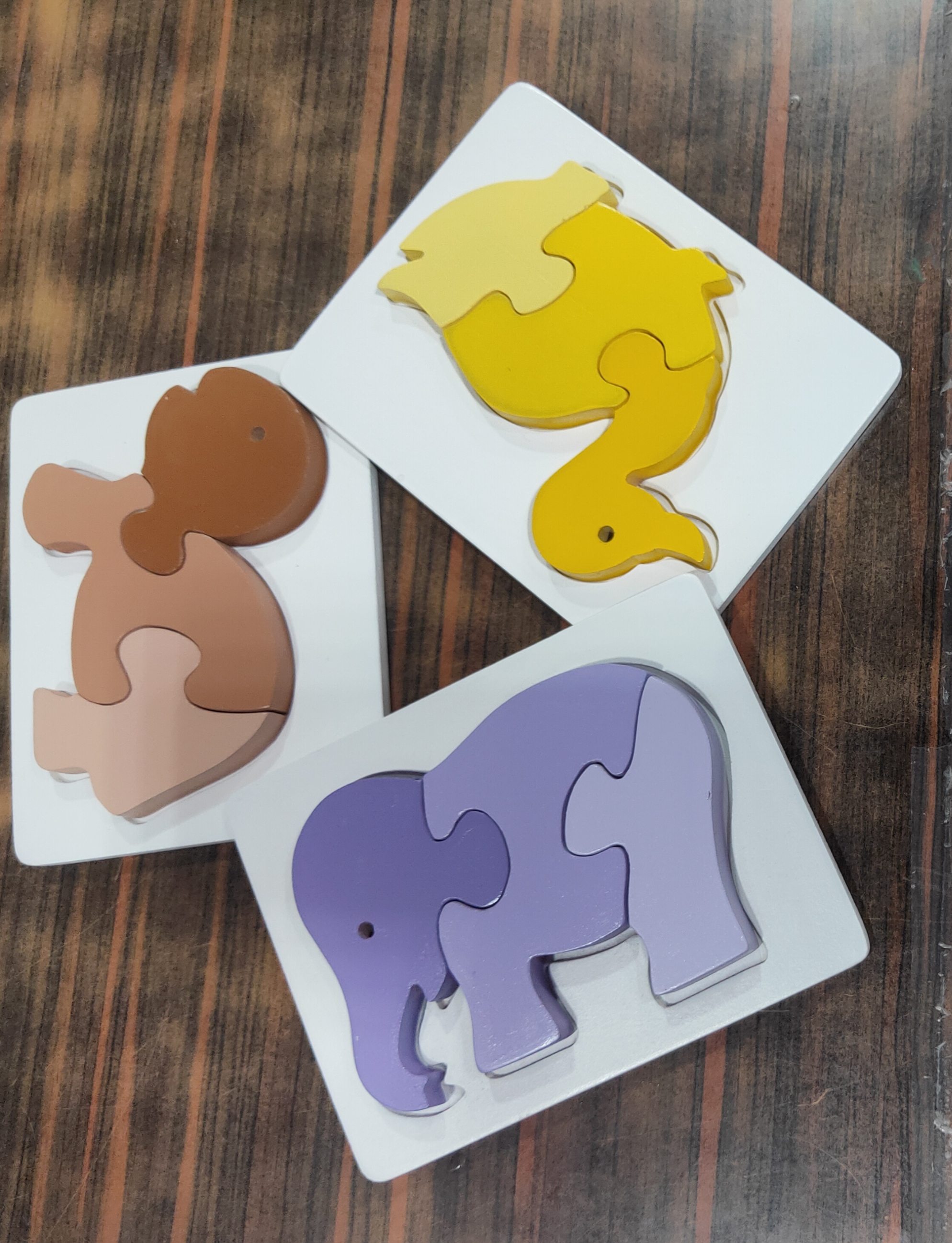 SMALL WOODEN PUZZLE duck,elephant,tor