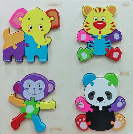 WOODEN 4 PUZZLE animal
