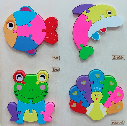 WOODEN 4 PUZZLE sea animal