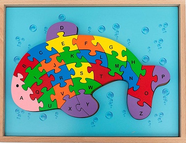 WOODEN ALPHABET FISH PUZZLE