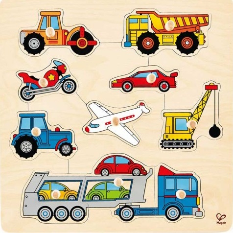 WOODEN VEHICLES KNOB PUZZLE