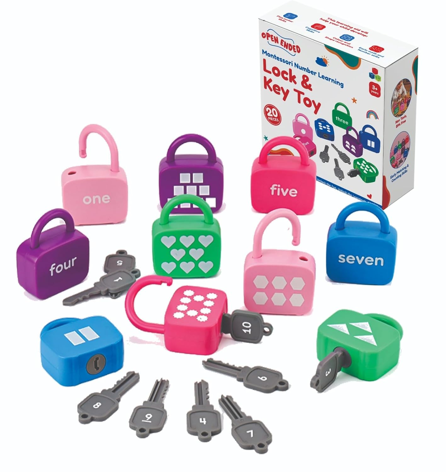 MONTESSORI NUMBERS LOCK & KEY