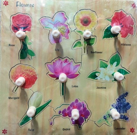 WOODEN FLOWERS TRAY