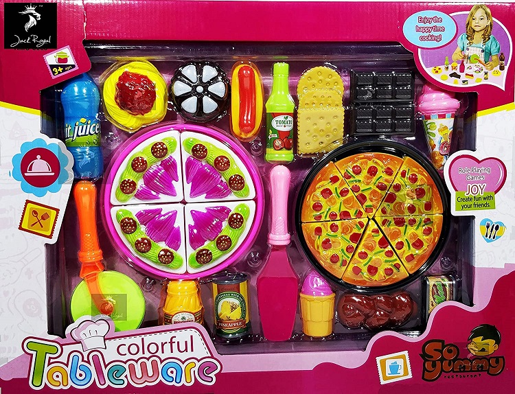 COLORFUL TABLEWARE PIZZA ROLE PLAY SET