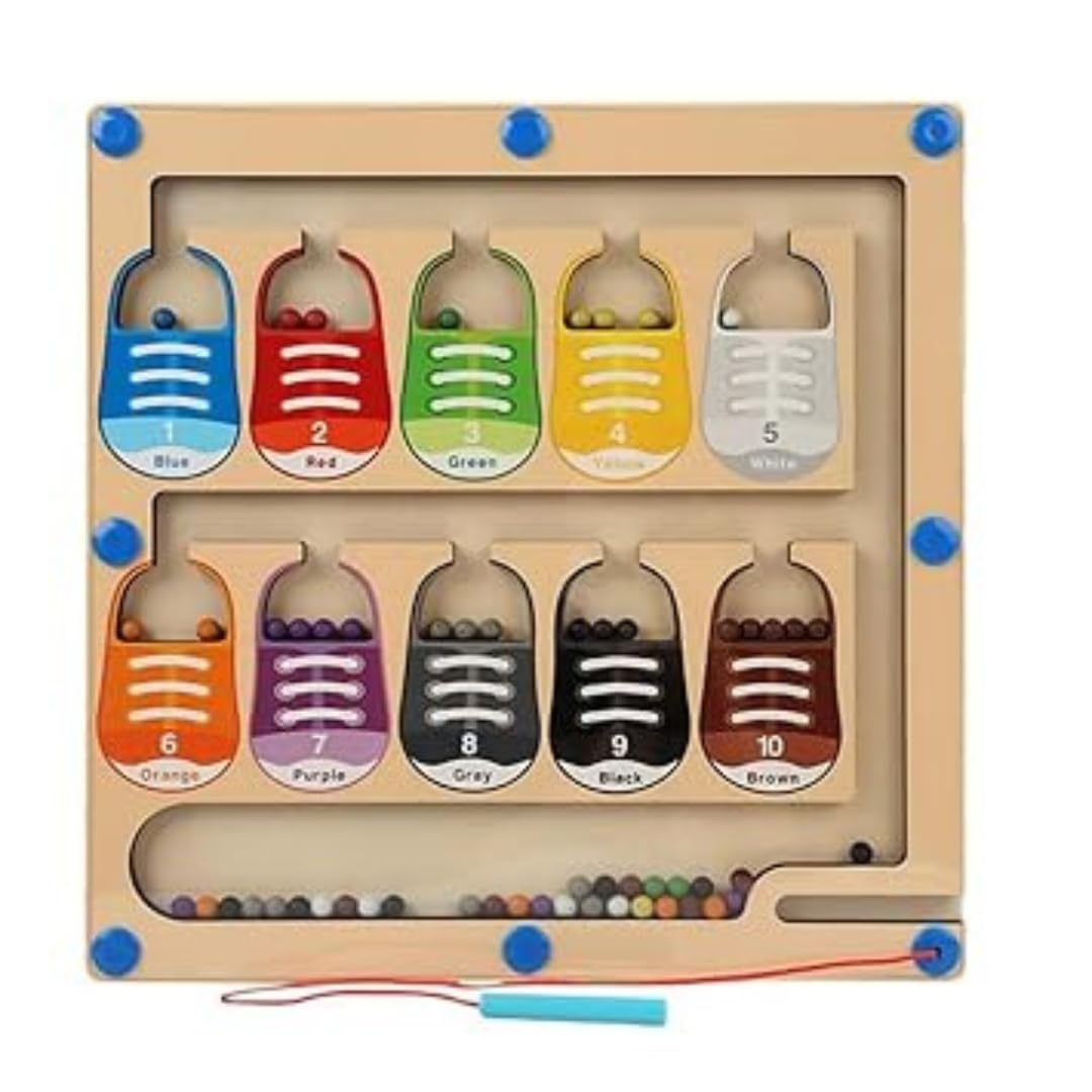 MAGNETIC COLOR AND NUMBER MAZE SHOE
