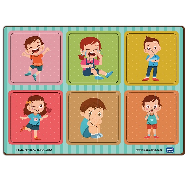MINI LEAVES 2 PIECE PUZZLE EMOTIONS
