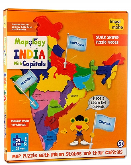 MAPOLOGY INDIA WITH CAPITALS