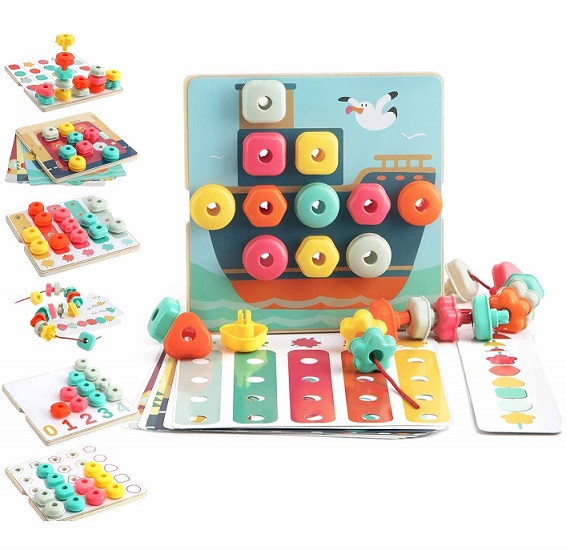 PRETEND PLAY RAINBOW STACKING SEQUENCING BOX