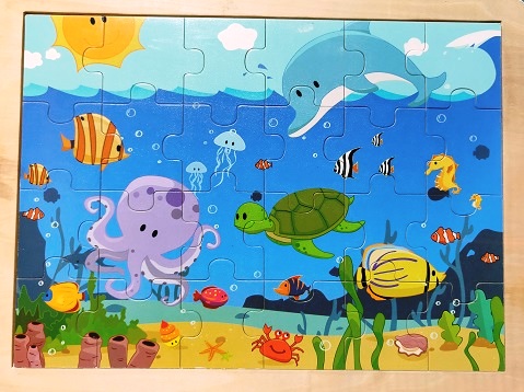 WOODEN JIGSAW PUZZLE SEA ANIMALS