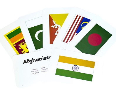 HUNGRY BRAIN ASIAN COUNTRIES FLAGS flash cards